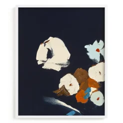 Abstract Botanical Navy Shadows Print Wall Art by Minted for West Elm