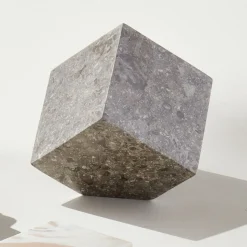 Abstract Marble Cube Sculpture