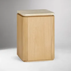Adhara Square Travertine Side Table (14')