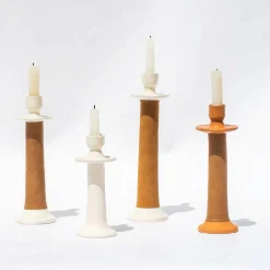 Alcantara Frederic Leather Wrapped Candle Holder