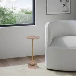 Alcyone Round Marble Drink Table (8.5")