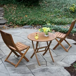 Aldenry Eucalyptus Outdoor Folding Bistro Table (30")