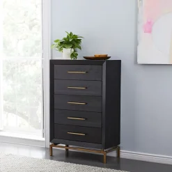 Alexa Burnished 5-Drawer Dresser (33.5")