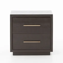 Alexa Burnished Pedestal 2-Drawer Nightstand (22")