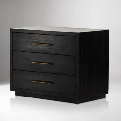 Alexa Burnished Pedestal 3-Drawer Nightstand (32")