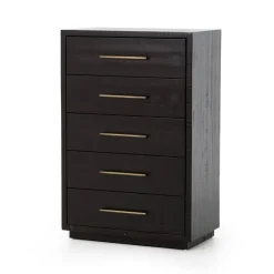 Alexa Burnished Pedestal 5-Drawer Dresser (30”)