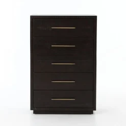 Alexa Burnished Pedestal 5-Drawer Dresser (30”)