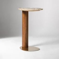 Alora Solid Wood & Marble C-Side Table (14")