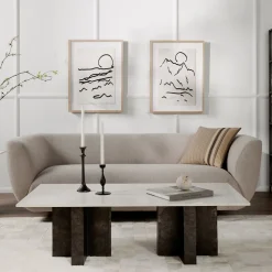 Aluminum Cross Base Rectangle Coffee Table (55")