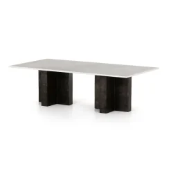 Aluminum Cross Base Rectangle Coffee Table (55")