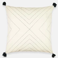 Anchal Project Geometric Stitch Throw Pillow