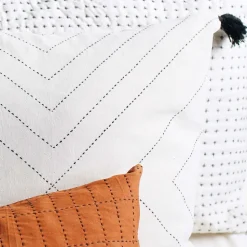 Anchal Project Geometric Stitch Throw Pillow