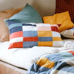 Anchal Project Multi-Check Quilted Pillow Cover