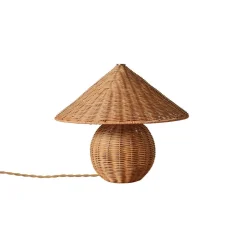 Anika Rattan Table Lamp (14")
