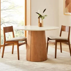 Anton Round Marble Pedestal Dining Table (48")