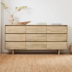Anton Solid Wood 9-Drawer Dresser (76")