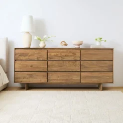 Anton Solid Wood Wide 9-Drawer Dresser (85")
