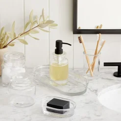 Apothecary Glass Bath Accessories