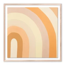 Apricot Cake Stripes Framed Wall Art by Erica Hauser