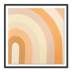 Apricot Cake Stripes Framed Wall Art by Erica Hauser