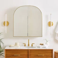Arch Double Wide Metal Framed Medicine Cabinet
