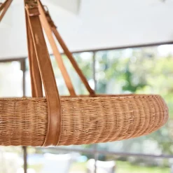 Arles Rattan Halo Chandelier (42")