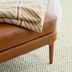 Auburn Leather Bench