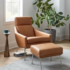 Austin Leather Ottoman