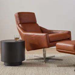 Austin Leather Swivel Armchair