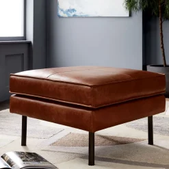 Axel Leather Ottoman