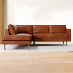 Axel Leather 2-Piece Bumper Chaise Sectional (95")