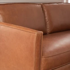 Axel Leather 2-Piece Chaise Sectional (91")