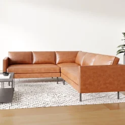 Axel Leather 3-Piece L-Shaped Sectional (95")
