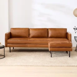 Axel Leather 2-Piece Reversible Sectional (89")