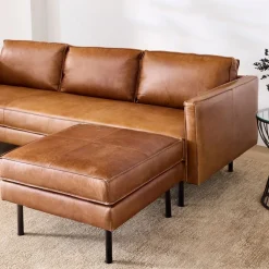 Axel Leather 2-Piece Reversible Sectional (89")