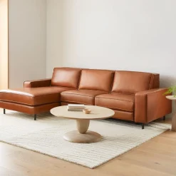 Axel Motion Reclining Leather 3-Piece Reclining Chaise Sectional (108")