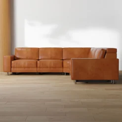 Axel Motion Reclining Leather 5-Piece Sectional (119")