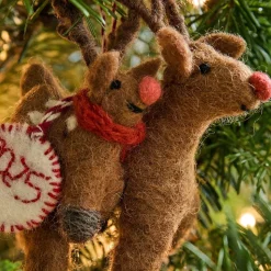 Baby's First Holiday Felt Reindeer Ornament