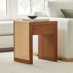 Baldwin Raffia Storage Side Table (18")