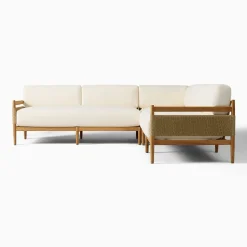 Baycrest Outdoor Teak 3-Piece L-Shaped Sectional (95")