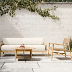 Baycrest Outdoor Teak Sofa (73"), Lounge Chair & Coffee Table (32") Set