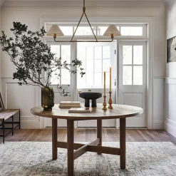 Beatrix Pendant (46") - Linen Shades
