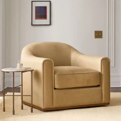 Bennett Leather Swivel Club Chair