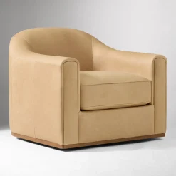 Bennett Leather Swivel Club Chair