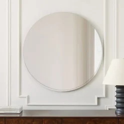 Beveled Edge Frameless Round Wall Mirror