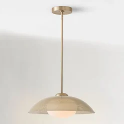 Bezel Perforated Metal Pendant (16")