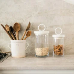 Bianca Iron & Wood Top Canisters