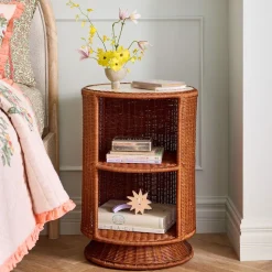 Billie Rattan Storage Side Table