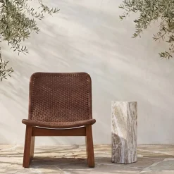 Biloxi Outdoor Faux Marble Side Table (22")