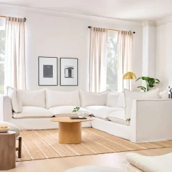 Bleecker Down-Filled Slipcover 3-Piece L-Shaped Sectional (120.5")